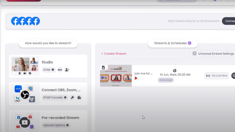 Phần mềm livestream OneStream