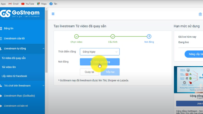 phần mềm livestream Gostream